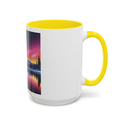 Aurora Lake Accent Coffee Mug — Northern Lights Landscape 11/15oz