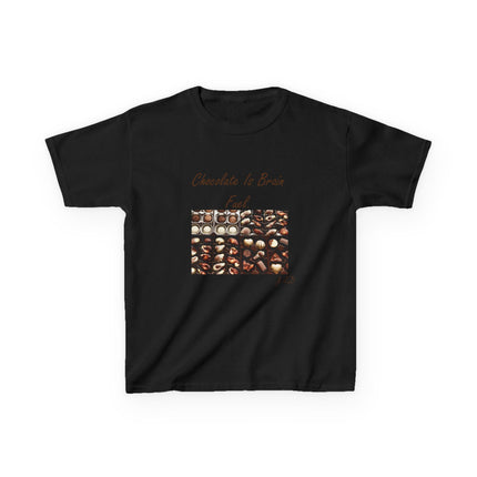 Chocolate Is Brain Fuel Kids Tee – Heavy Cotton – XS–XL