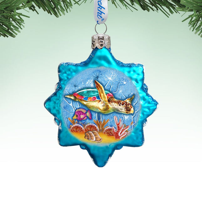 Turtle Mercury Glass Ornament by G. DeBrekht - Coastal Holiday Decor - 775479-0