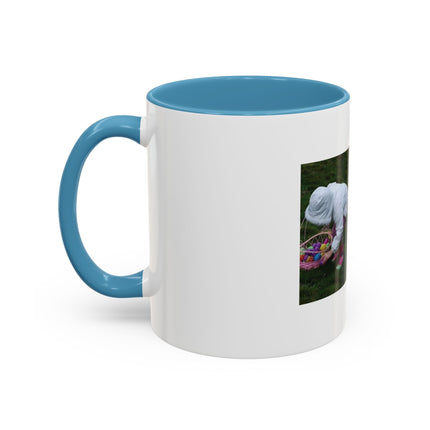 Easter Photo Coffee Mug — “Easter egg hunts are proof…” Accent Ceramic Mug (11/15oz)