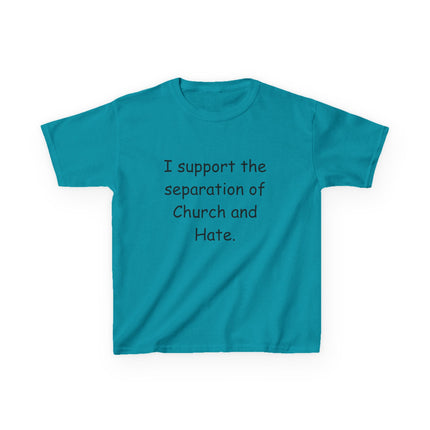 Kids Statement Tee – “Church and Hate” – Heavy Cotton Shirt