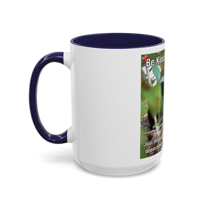 Be Kind to Feral Cats Accent Coffee Mug — Animal Rescue Cat Lover Gift (11/15oz)