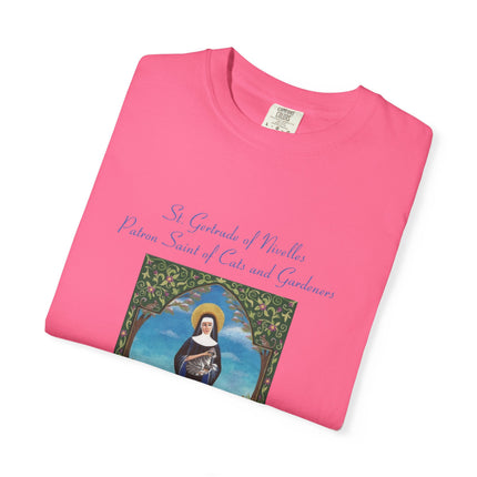 Unisex Crazy Cat Lady T-Shirt - Saint Gertrude of Nivelles Design