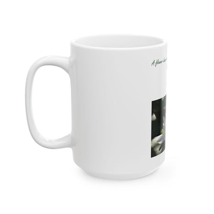 Lotus Flower Ceramic Mug with Zen Quote — 'A flower does not compete...' (11oz, 15oz)