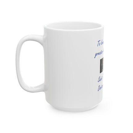 Saint Thomas Aquinas Quote Ceramic Mug — "To love God is something greater than to know Him" (11oz & 15oz)