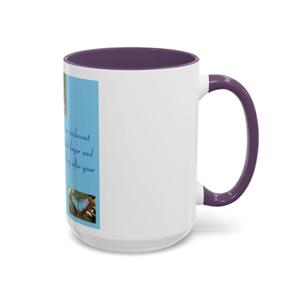 Butterfly Kindness Accent Coffee Mug — Rumi Inspirational Quote (11/15 oz)