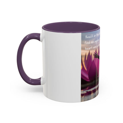 Ageless Hippie Soul Mug | 11oz Accent Cup with Lotus & Uplifting Quote