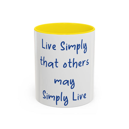 Live Simply Accent Mug – 11oz Ceramic Cup for Mindful Mornings