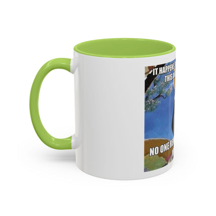 Saint with Cats Coffee Mug – "No One Remembers Me and My Cats" Accent Mug