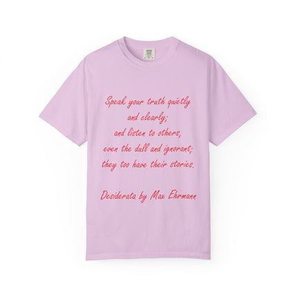 Inspirational Unisex Garment-Dyed T-Shirt - 'Speak Your Truth' Quote