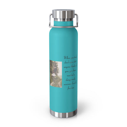 22oz Insulated Bottle with Inspirational Quote – Copper Vacuum Flask