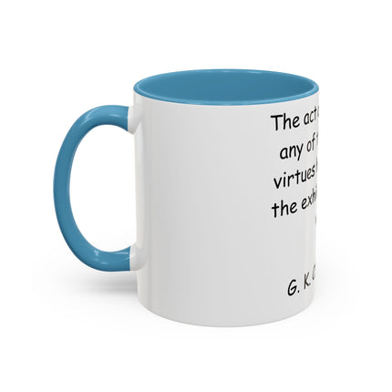 Defend Virtue Mug – 11oz Accent Ceramic | G.K. Chesterton Quote