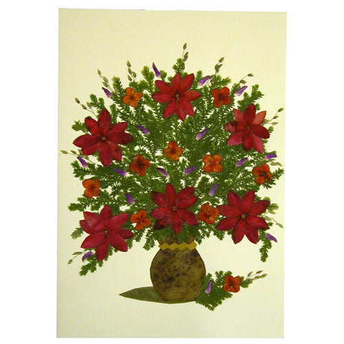 Floral Gift Card - Vase w/ Red Flowers-0
