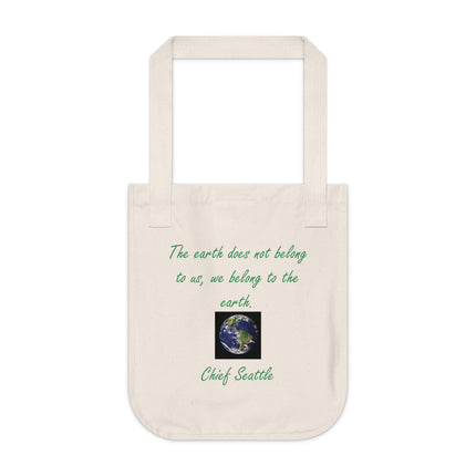 Organic Canvas Tote – “We Belong to the Earth” Quote