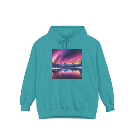 Aurora Mountain Hoodie — Northern Lights Scenic Pullover