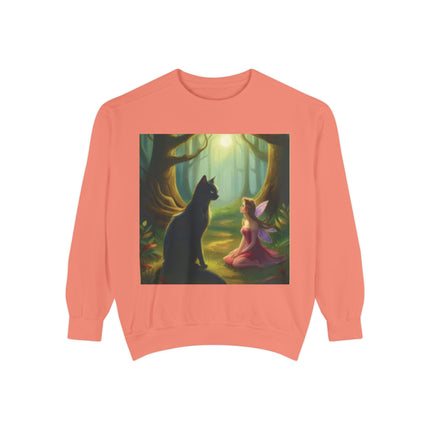 Fairy Princess & Black Cat Forest Sweatshirt