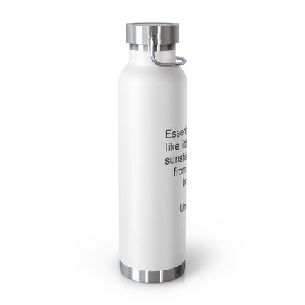 22oz Copper Vacuum Bottle — "Drops of Sunshine" Essential Oils Quote