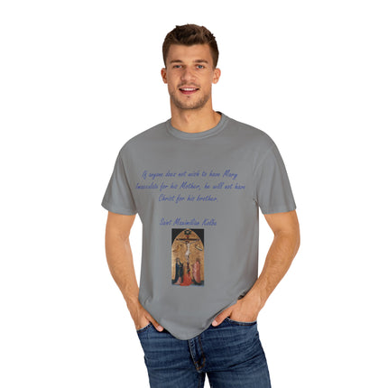 Saint Kolbe Marian Tee – Unisex Garment-Dyed Shirt on Faith & Family