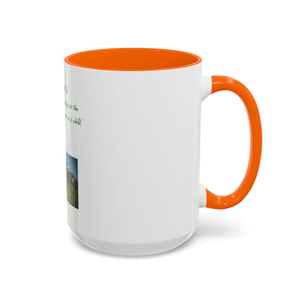 Flower Child Coffee Mug — 'Flower Child' Photo Mug with Green Script (11/15 oz)