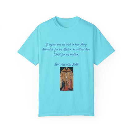Saint Kolbe Marian Tee – Unisex Garment-Dyed Shirt on Faith & Family