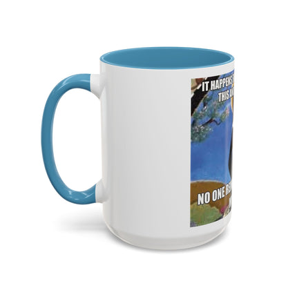 Saint with Cats Coffee Mug – "No One Remembers Me and My Cats" Accent Mug