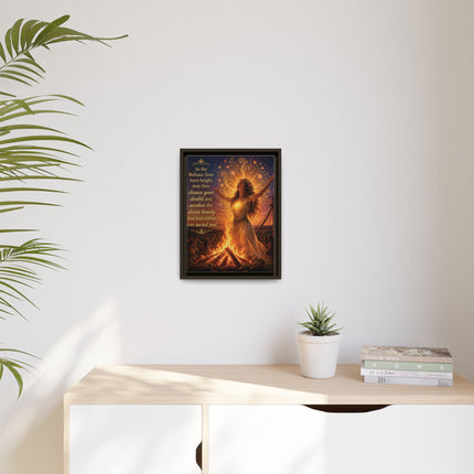 Beltane Fire Framed Canvas Print — Inspirational Pagan Wall Art