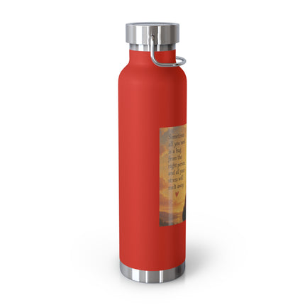 22oz Vacuum Bottle — 'Sometimes You Need A Hug' Sunset Design