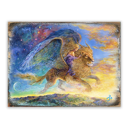 Where Are We Going My Lovely Fantasy Wooden Wall Art by Josephine Wall - Fantasy Decor - 852142-JW-1