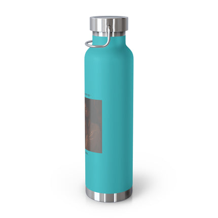 22oz Copper Vacuum Bottle — "Cacao doesn’t wake me up, it brings me home" Warm Rustic Coffee Thermos