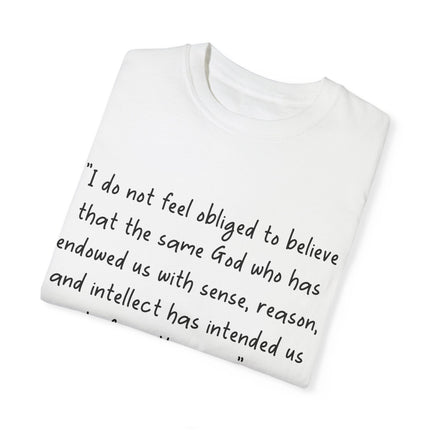 Galileo Quote T-Shirt – Unisex Garment-Dyed Tee for Free Thinkers