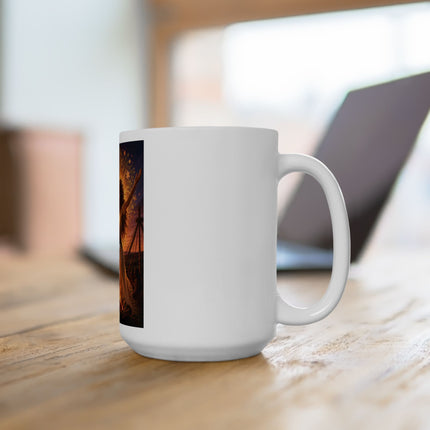 Wiccan Bonfire Ceramic Mug — "As the Beltane fires burn bright" Spiritual Pagan Tea Coffee Cup