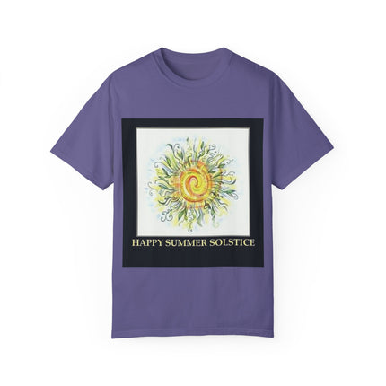 Summer Solstice Tee – Unisex Garment-Dyed Shirt with Sun Design