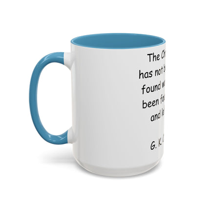 Chesterton Quote Mug - Inspirational Ceramic, 15oz