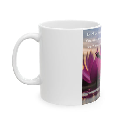Ageless Hippie Soul Mug | 11oz Ceramic Cup with Lotus & Quote