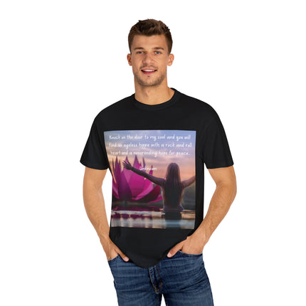 Inspirational Unisex Garment-Dyed T-shirt for Peace Lovers