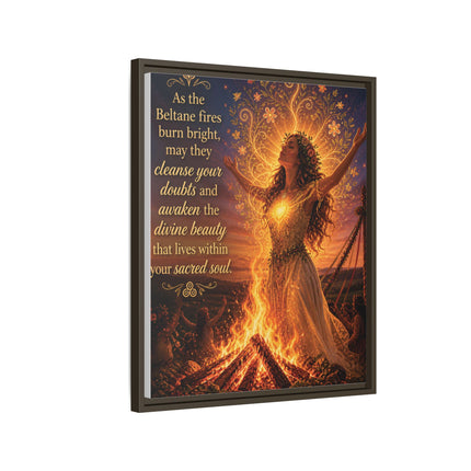 Beltane Fire Framed Canvas Print — Inspirational Pagan Wall Art