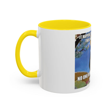 Saint with Cats Coffee Mug – "No One Remembers Me and My Cats" Accent Mug
