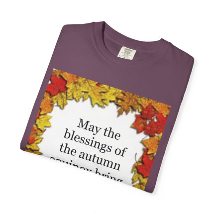 Autumn Equinox Blessings T-Shirt — Fall Leaves Balance & Harmony Tee