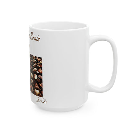 Chocolate Is Brain Fuel Ceramic Mug – 15oz – Sweet & Smart Gift