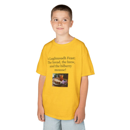 Lughnasadh  Kids Tee — “A Lughnasadh Feast: The bread, the brew, and the bilberry mousse!”