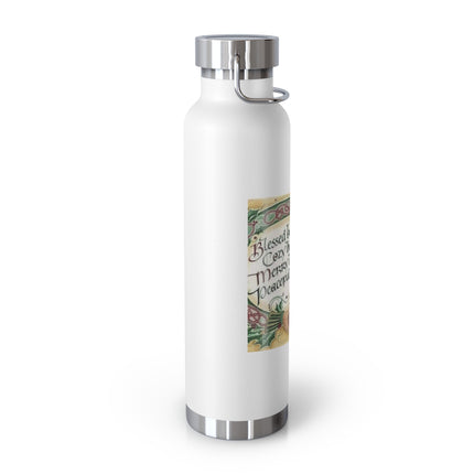 Inspirational Copper Insulated Water Bottle - 22oz with Blessing Design