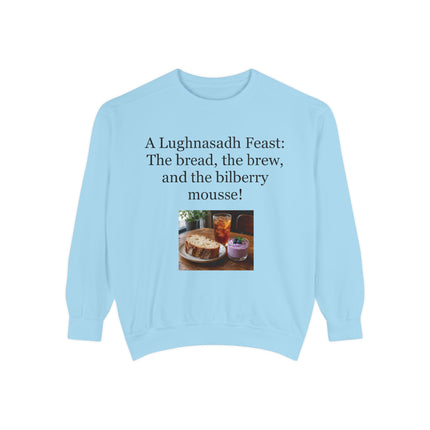 Lughnasadh Feast Sweatshirt — "The bread, the brew, and the bilberry mousse!"
