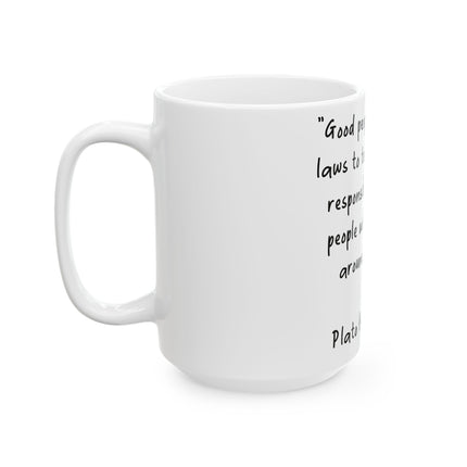 Plato Quote Mug – 15oz Ceramic Cup for Philosophical Reflection