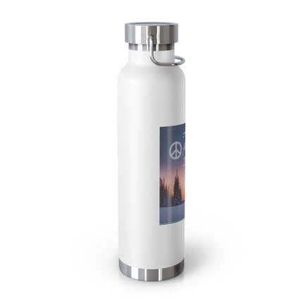 22oz Copper Vacuum Insulated Bottle – "All I Want for Christmas Is Peace"