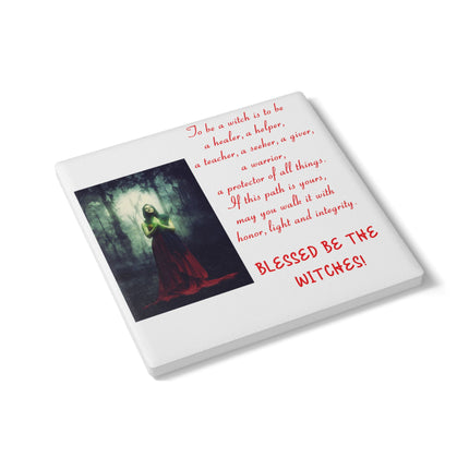 Witchy Ceramic Coaster – Blessed Be the Witches Spiritual Decor