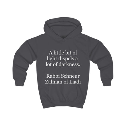 Kids Hoodie - "A little bit of light dispels a lot of darkness" Inspirational Quote Hoodie