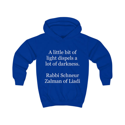 Kids Hoodie - "A little bit of light dispels a lot of darkness" Inspirational Quote Hoodie