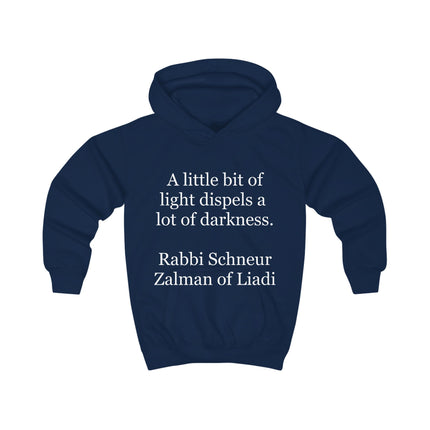 Kids Hoodie - "A little bit of light dispels a lot of darkness" Inspirational Quote Hoodie