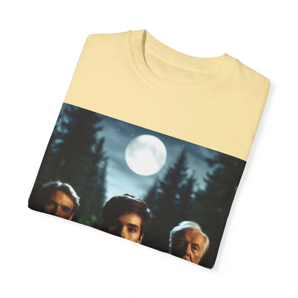 Retro Moonlit Night T-Shirt - Unisex Garment-Dyed Tee for Nature Lovers