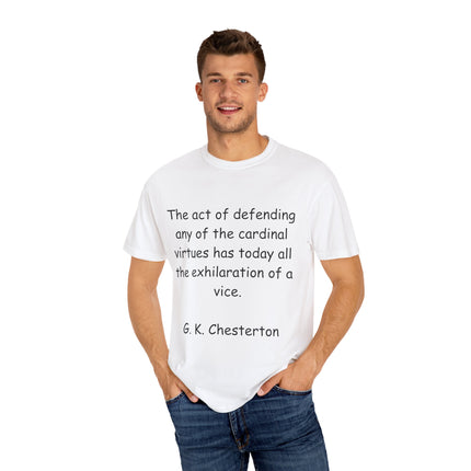 Unisex Statement Tee – “Defending Virtue” Chesterton Quote